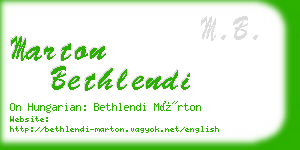 marton bethlendi business card